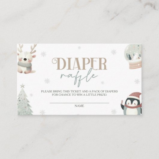ベビーその冷たい外ベビーシャワーおむつラッフル エンクロージャーカード (正面)