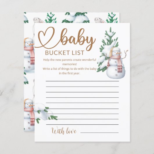 ベビーその冷たい外ベビーシャワーバケットリスト (正面/裏面)