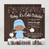 ベビーその冷たい外ベビーシャワー招待状 招待状 (正面/裏面)