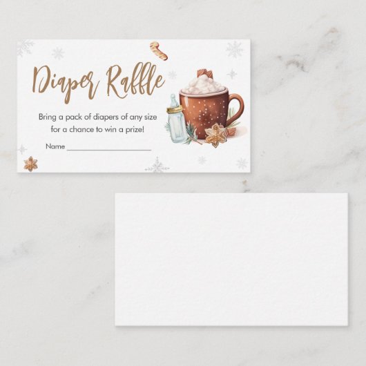 ベビーその冷たい外ホットココアオムツラッフル エンクロージャーカード (正面/裏面)