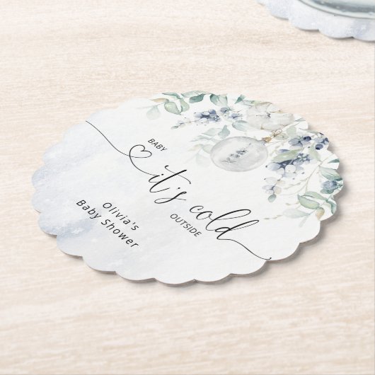 ベビーその冷たい外ユーカリの赤ちゃんシャワー ペーパーコースター (アングル)