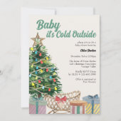 ベビーその冷たい外ヴィンテージ赤ちゃんシャワー 招待状 (正面)