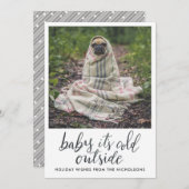 ベビーその冷たい外側の手書きの休日の写真 シーズンカード (正面/裏面)
