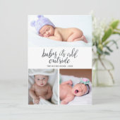 ベビーその冷たい外側の手書きの休日の写真 シーズンカード (スタンド正面)