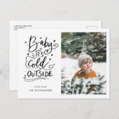 ベビーその冷たい外側の手書きスクリプト写真 ポストカード (正面/裏面)
