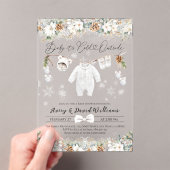 ベビーその冷たい外側の最も近いライン赤ちゃんシャワー アクリル招待状 (インサイチュ (ポータブル))