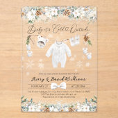 ベビーその冷たい外側の最も近いライン赤ちゃんシャワー アクリル招待状 (正面)