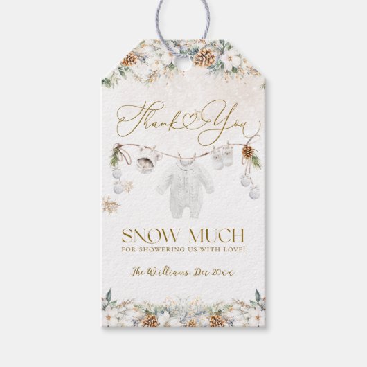 ベビーその冷たい外側の最も近いライン赤ちゃんシャワー ギフトタグ (正面)