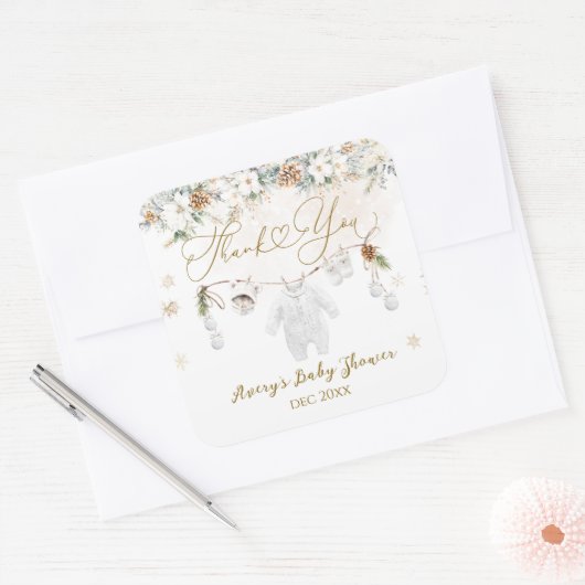 ベビーその冷たい外側の最も近いライン赤ちゃんシャワー スクエアシール (封筒)