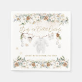 ベビーその冷たい外側の最も近いライン赤ちゃんシャワー スタンダードカクテルナプキン (正面)