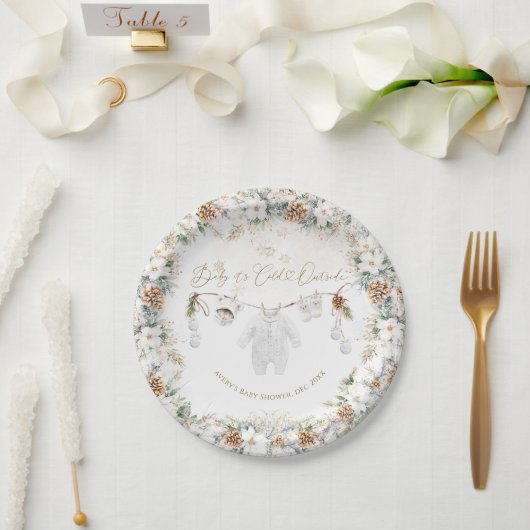 ベビーその冷たい外側の最も近いライン赤ちゃんシャワー ペーパープレート (ウェディング)