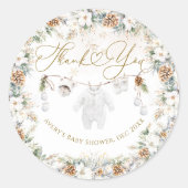 ベビーその冷たい外側の最も近いライン赤ちゃんシャワー ラウンドシール (正面)