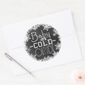 ベビーその冷たい外側の白い雪片ブラックボード ラウンドシール (封筒)