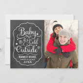 ベビーその冷たい外側の黒い黒板の写真 シーズンカード (正面)