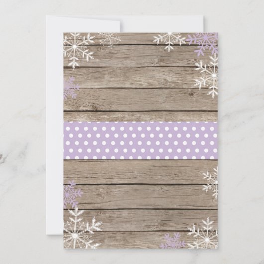 ベビーその冷たい外側パープルキツネ女の子ベビーシャワー 招待状 (裏面)