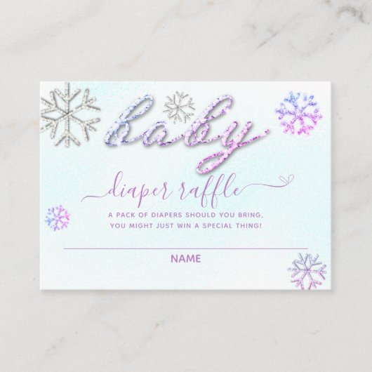 ベビーその冷たい外側パープルグリッターおむつラッフル エンクロージャーカード (正面)