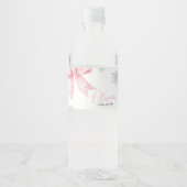 ベビーその冷たい外側ピンクの弓ベビーシャワー ペットボトルラベル (正面)