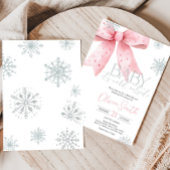 ベビーその冷たい外側ピンクの弓ベビーシャワー 招待状