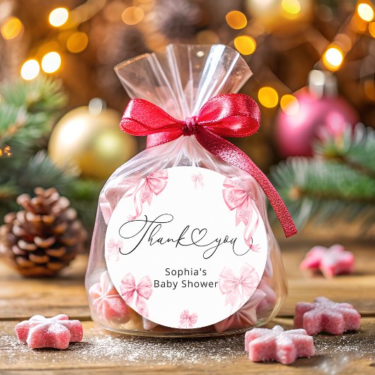 ベビーその冷たい外側弓ベビーシャワーありがとう ラウンドシール