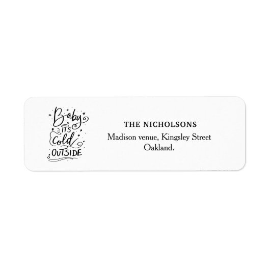 ベビーその冷たい外側手書きスクリプト ラベル (正面)