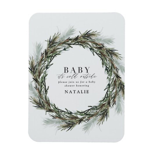 ベビーその冷たい外水の色のリースベビーショウ マグネット (縦)