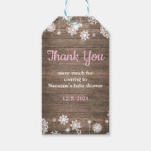 ベビーその冷たい外素朴冬の赤ちゃんシャワー ギフトタグ (正面)