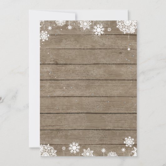 ベビーその冷たい外素朴冬の赤ちゃんシャワー 招待状 (裏面)