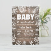 ベビーその冷たい外素朴冬の赤ちゃんシャワー 招待状 (スタンド正面)