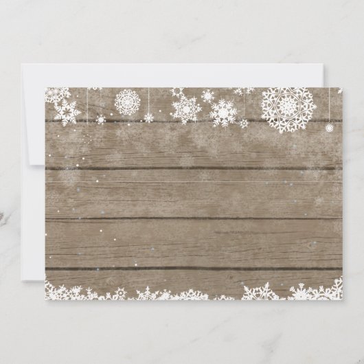 ベビーその冷たい外素朴冬の赤ちゃんシャワー 招待状 (裏面)