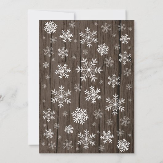 ベビーその冷たい外素朴冬の赤ちゃんシャワー 招待状 (裏面)