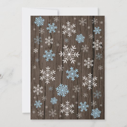 ベビーその冷たい外素朴冬の赤ちゃんシャワー 招待状 (裏面)