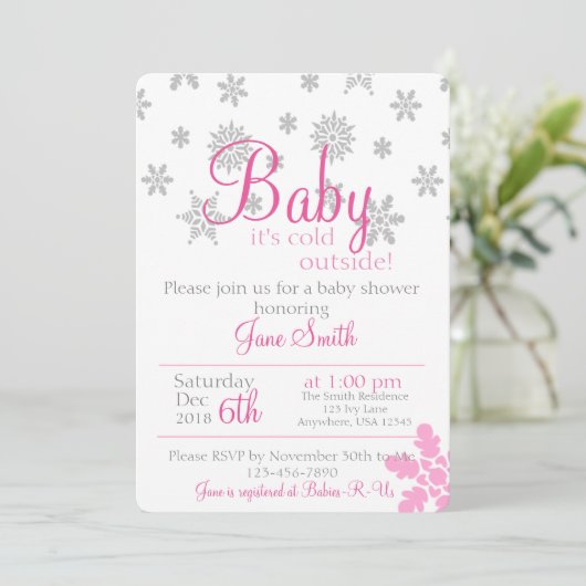 ベビーその冷たい外部ベビーシャワー招待状 招待状 (スタンド正面)