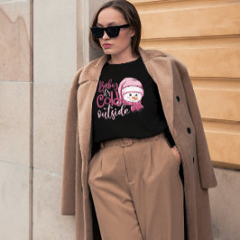 ベビーその冷たい外雪だるまクリスマスピンク Tシャツ