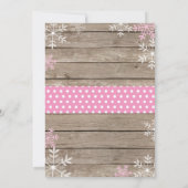 ベビーその冷たい外雪だるま女の子ベビーシャワー 招待状 (裏面)