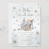 ベビーその冷たい外鹿の冬の男の赤ちゃんシャワー 招待状 (正面)