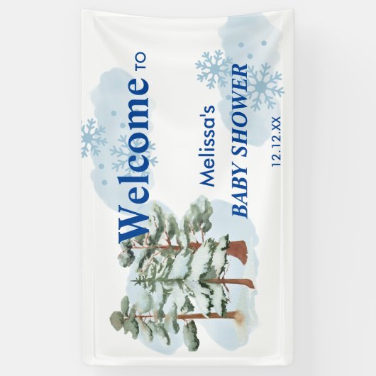 ベビーその冷たい屋外ウェルカムベビーシャワー 横断幕 (縦)