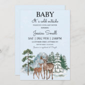 ベビーその冷たい屋外ベビーシャワー招待状 招待状 (正面/裏面)