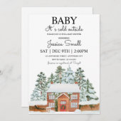 ベビーその冷たい屋外ベビーシャワー招待状 招待状 (正面/裏面)