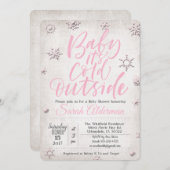 ベビーその冷たい屋外ベビーシャワー招待状 招待状 (正面/裏面)