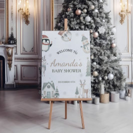 ベビーその冷たい屋外ベビーシャワー歓迎サイン ポスター