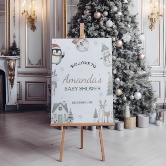 ベビーその冷たい屋外ベビーシャワー歓迎サイン ポスター