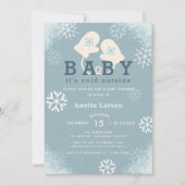 ベビーその冷間外手袋シャワー招待状 招待状 (正面)