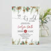 ベビーその寒い冬の外の赤ちゃんシャワーの招待 招待状 (スタンド正面)