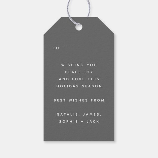 ベビーその寒い外の休日 ギフトタグ (裏面)