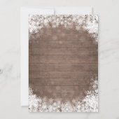 ベビーその寒い外の冬のスノーフレーク赤ちゃんシャワー 招待状 (裏面)