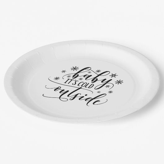 ベビーその寒い外の冬のパーティー ペーパープレート (アングル)