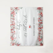 ベビーその寒い外の冬のフローラ タペストリー (正面)