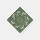 ベビーその寒い外の冬のリースベビーシャワー スタンダードカクテルナプキン (角)