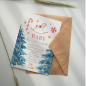 ベビーその寒い外の冬の休日ベビーシャワー 招待状