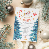 ベビーその寒い外の冬の休日ベビーシャワー 招待状